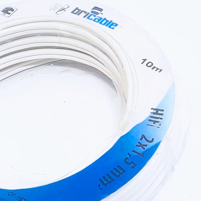 Cable Eléctrico H05VV‑F 2×1,5 mm² – 10 m | Bricable – Blanco - Imagen 4