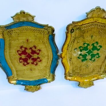 Bandeja Decorativa Italiana Vintage | Charola Dorada de Madera Pintada a Mano. Cada uno x 23.99€